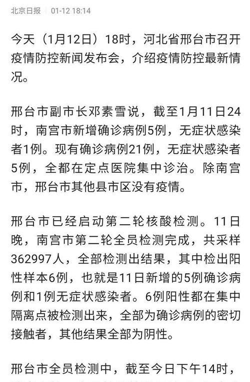 邢台疫情最新爆料,多区域现新增病例,防控措施升级中 第2张 邢台疫情最新爆料,多区域现新增病例,防控措施升级中 第2张